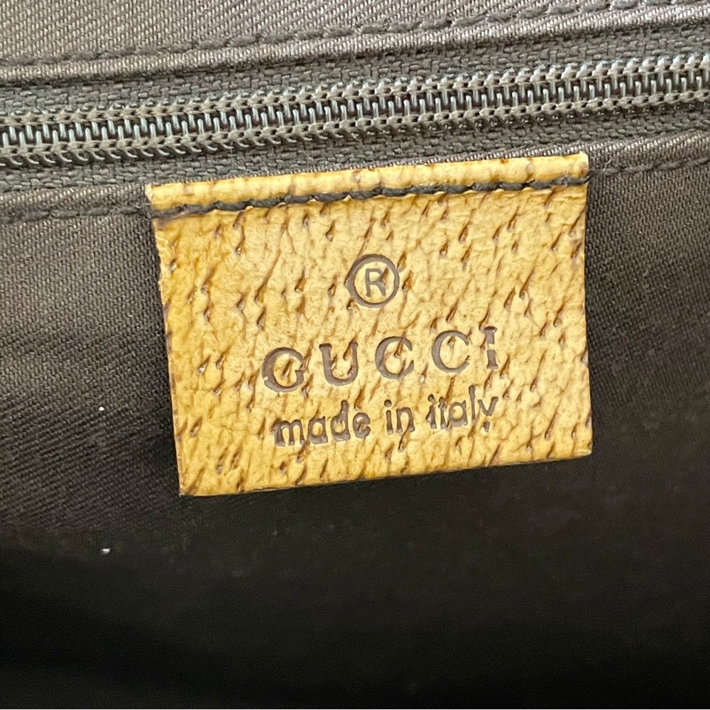 ❤️SOLD❤️Gucci beige monogram canvas orange leather trim satchel bag - Picture 11 of 12